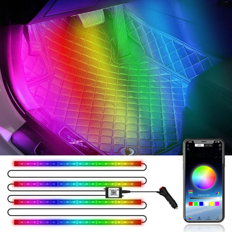 4in1 18LED Symphony Led Interior lights Atmosphere Footwell lamp App