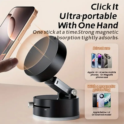 Adjustable Vacuum Suction Cup Magnetic Phone Holder Lazy