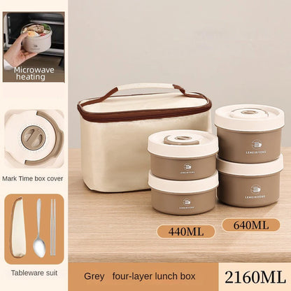 Lunch Box Portable Insulated Lunch Container Set Stackable Bento