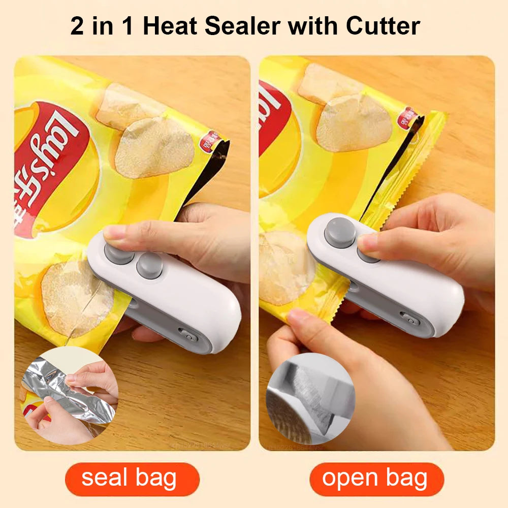 Mini Heat Bag Sealer Rechargeable Food Packaging Heat Sealer Handheald