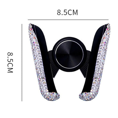 Car Phone Holder Diamond Crystal Car Air Vent Mount Clip Mobile Phone