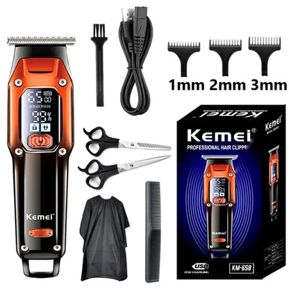 Kemei KM-658 Hair Clipper Cord or Cordless Use Hair Trimmer Barber