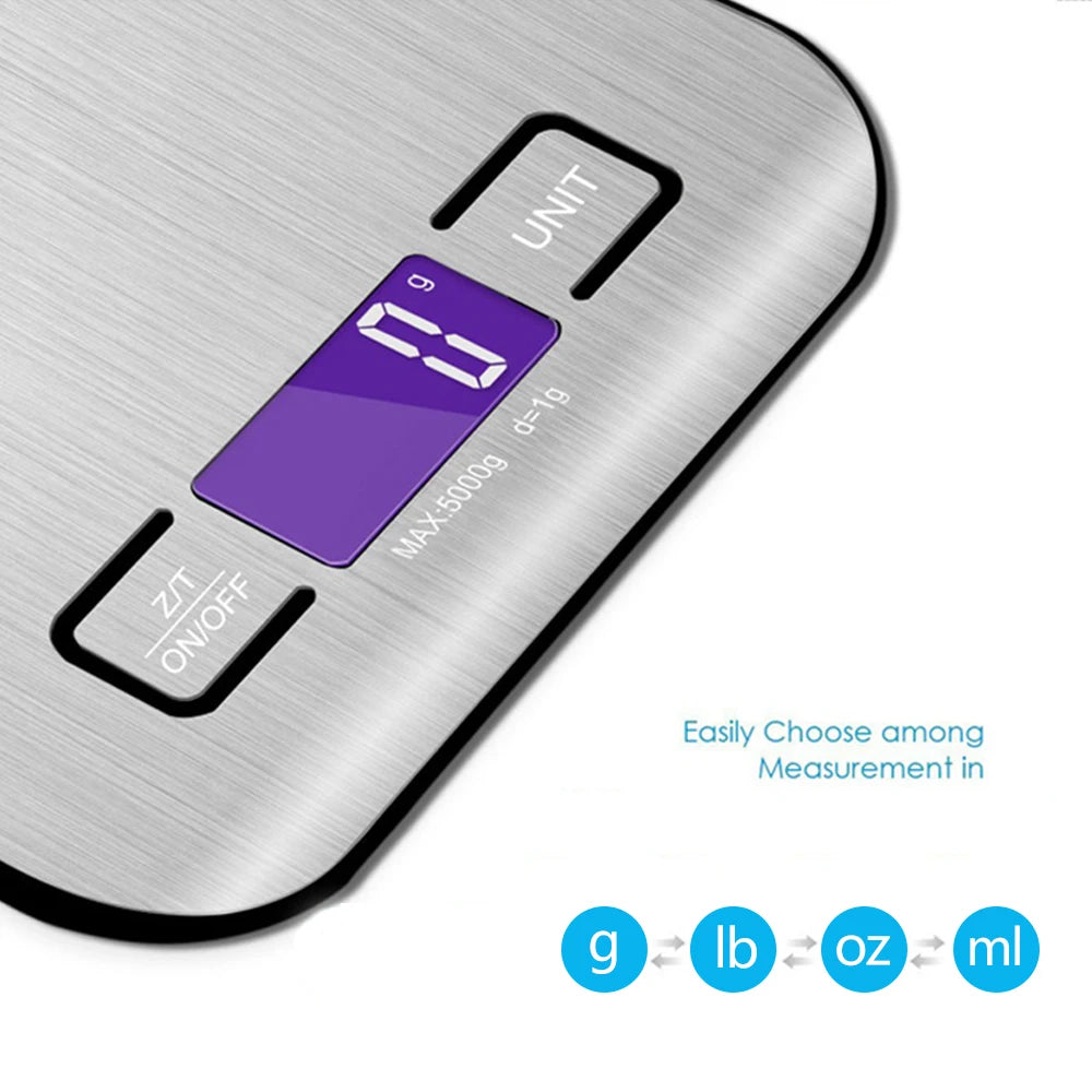 New 5kg/1g Portable Kitchen Scale Coffee Electronic Scale Stainless