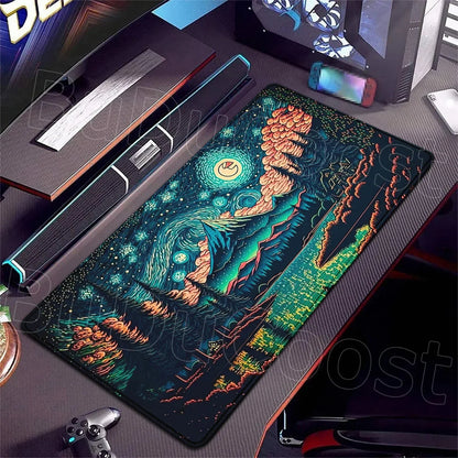 HD Print Starry Night MousePad Non-Slip Rubber Large Laptop Computer