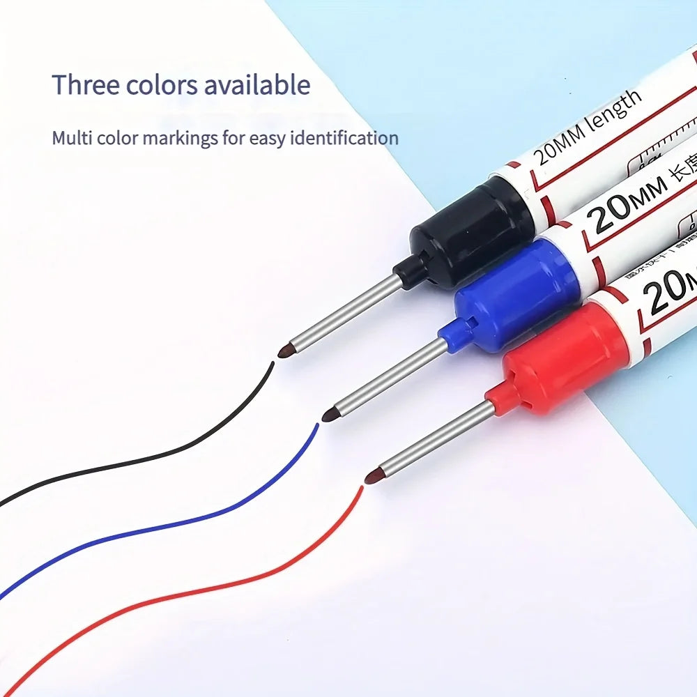 10Pcs/Set Multi-Purpose 20mm Deep Hole Long Nib Head Marker For Metal