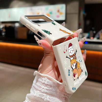 For Samsung Galaxy Z Flip 7 6 5 4 3 5G Christmas Snowman Cat Elk