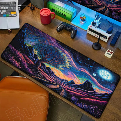 HD Print Starry Night MousePad Non-Slip Rubber Large Laptop Computer
