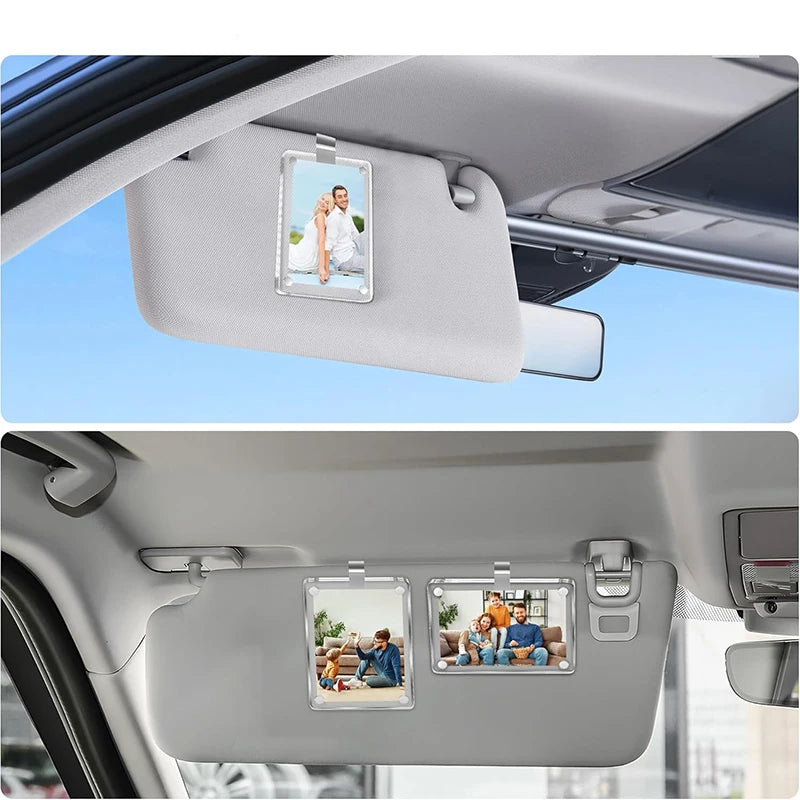 1/2/3Pcs Picture Photo Frame Car Visor Photo Clip Auto Interior Decor