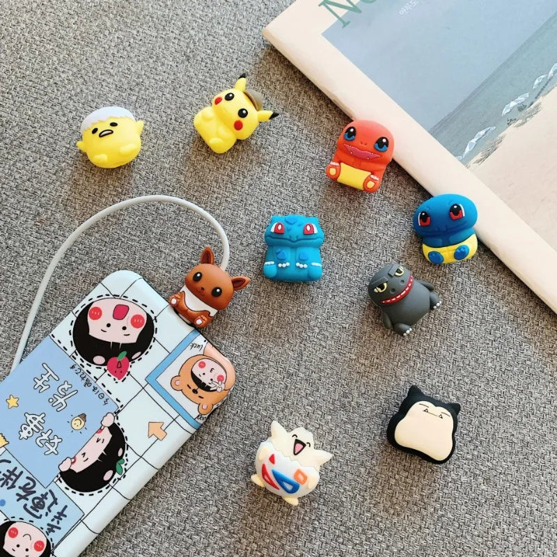 Anime Pokemon Pikachu Doll Data Cable Protective Cover Protective