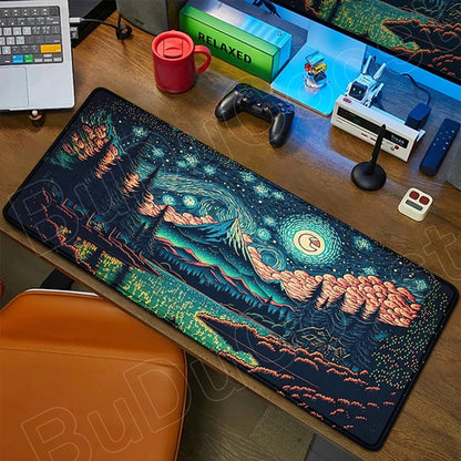 HD Print Starry Night MousePad Non-Slip Rubber Large Laptop Computer