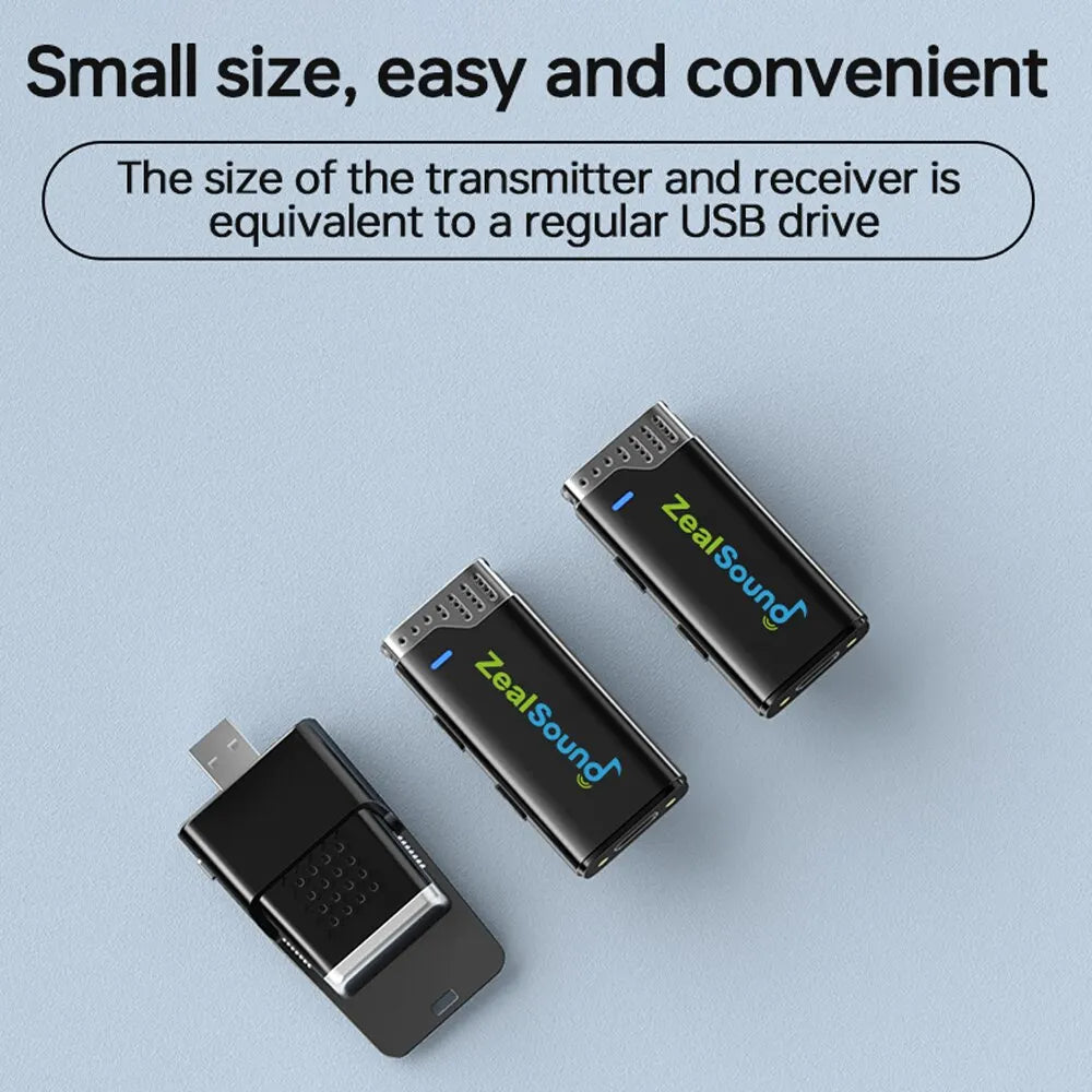 Zealsound Wireless Lavalier Microphone for iPhone iPad Android with