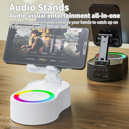New Cell Phone Holder Stand With LDE Light Bluetooth Speaker
