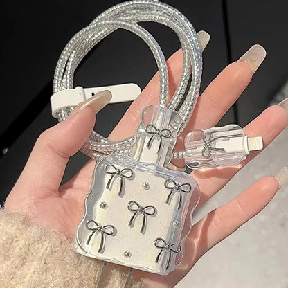 Clear Black Bow Charge Protective Case For iPhone 18W-20W US