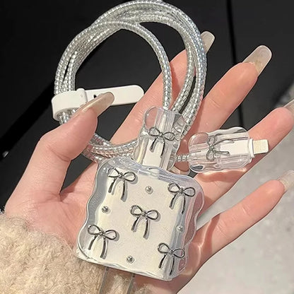 Clear Black Bow Charge Protective Case For iPhone 18W-20W US