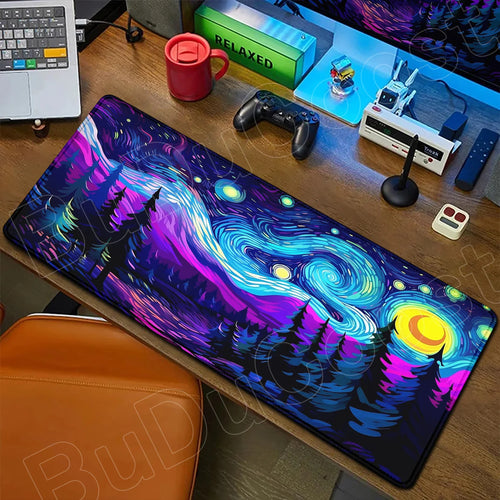 HD Print Starry Night MousePad Non-Slip Rubber Large Laptop Computer