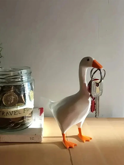 Resin Goose & Duck Desktop Sculpture with Key Holder