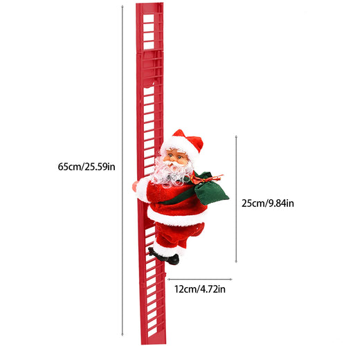 New Christmas Electric Climbing Ladder Music Santa Claus Ornament