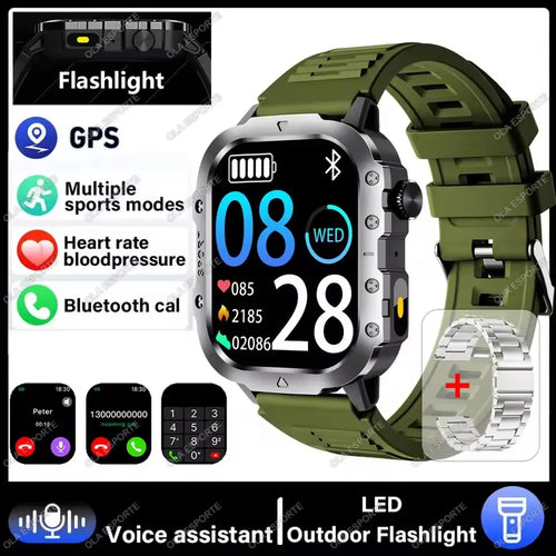 Xiaomi Military Smart Watch Men Waterproof Outdoor Sports Tracker LED