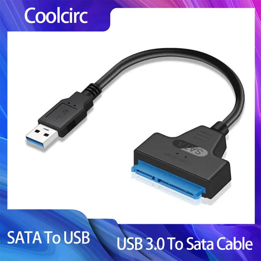Coolcirc USB 3.0 To Sata Cable For 2.5 Inch External HDD SSD Hard