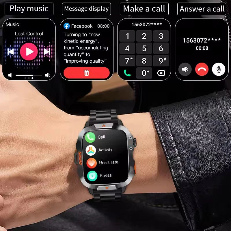 Xiaomi Military Smart Watch Men Waterproof Outdoor Sports Tracker LED