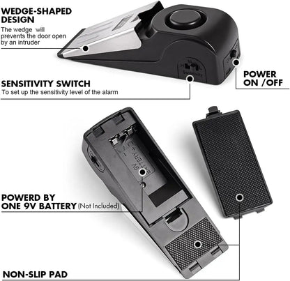 1 or 2Pcs Portable 120DB Wireless Door Stop Alarm Home Security System