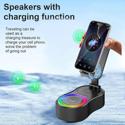New Cell Phone Holder Stand With LDE Light Bluetooth Speaker