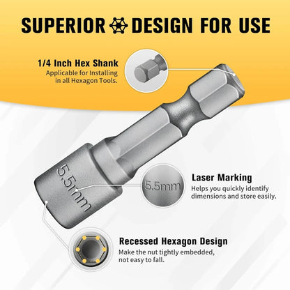 9/14PCS Powerful Socket Hexagonal Wrench Hexagonal Handle Screwdriver