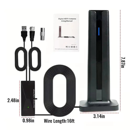 Amplified Indoor TV Antenna 200+ Miles Range with High Gain Signal