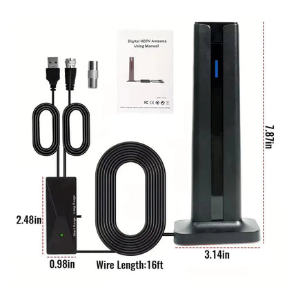 Amplified Indoor TV Antenna 200+ Miles Range with High Gain Signal