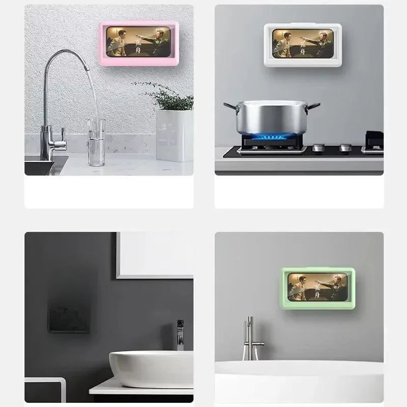 Bathroom Kitchen Waterproof Anti-fog Cell Phone Case Rotatable Touch