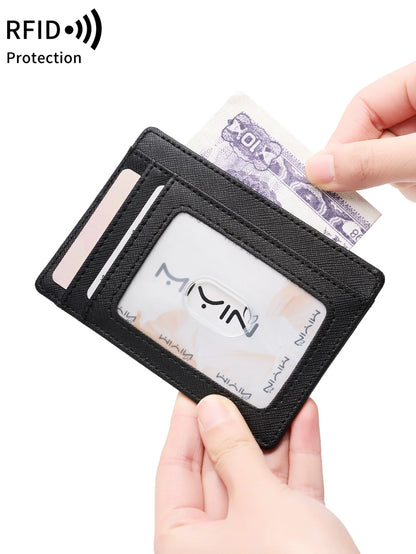 Ultrathin RFID Blocking Credit Card Wallet Can hold Airtag wallet