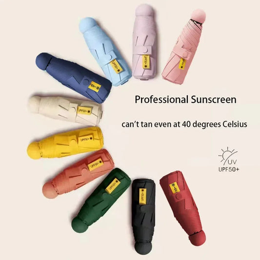 Sun Umbrella Travel Umbrella Compact Ultralight Mini Portable