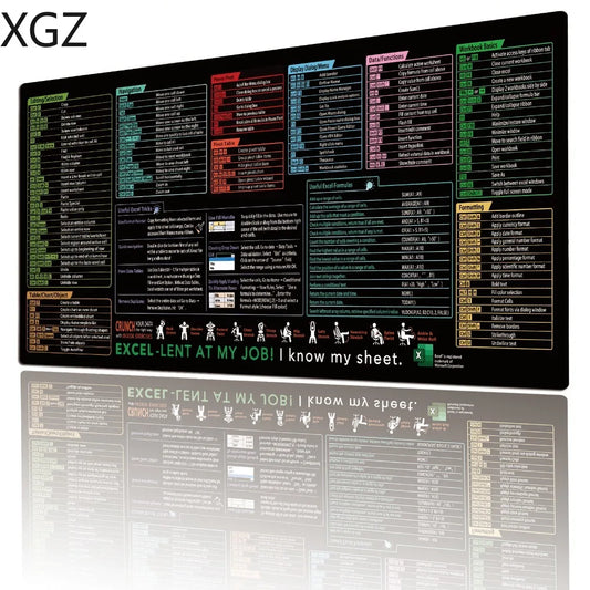 English Mouse Pad Large Excel Text Editor Cheat Sheet Shortcut