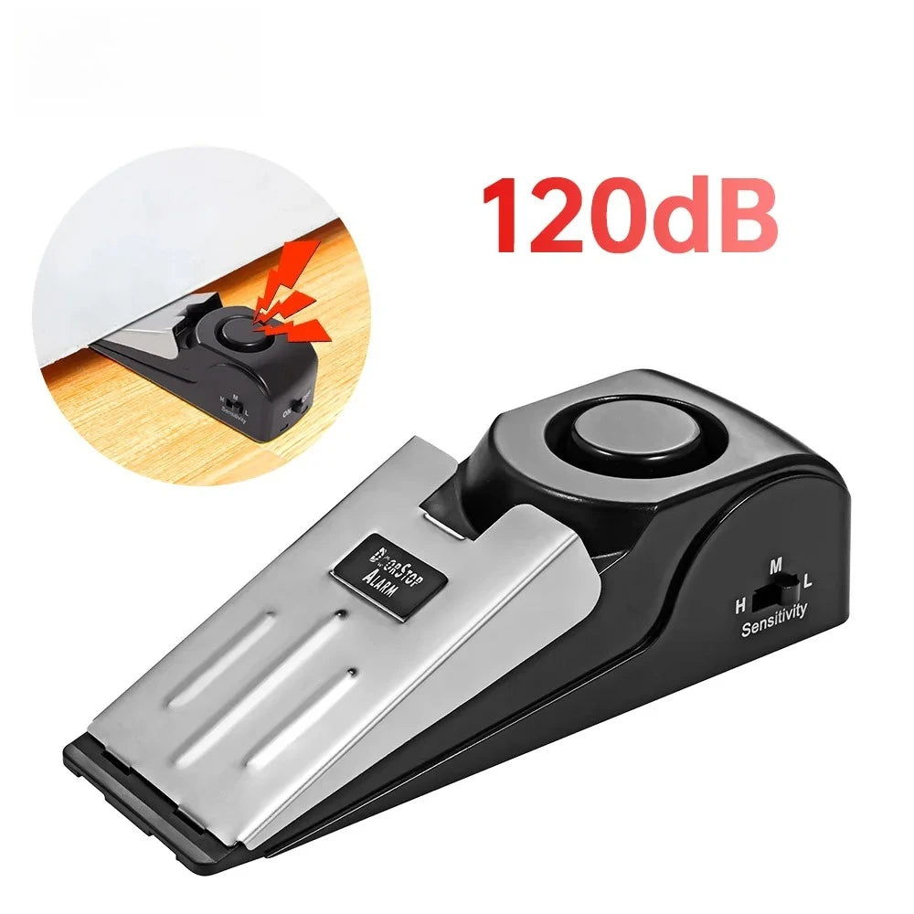 1 or 2Pcs Portable 120DB Wireless Door Stop Alarm Home Security System