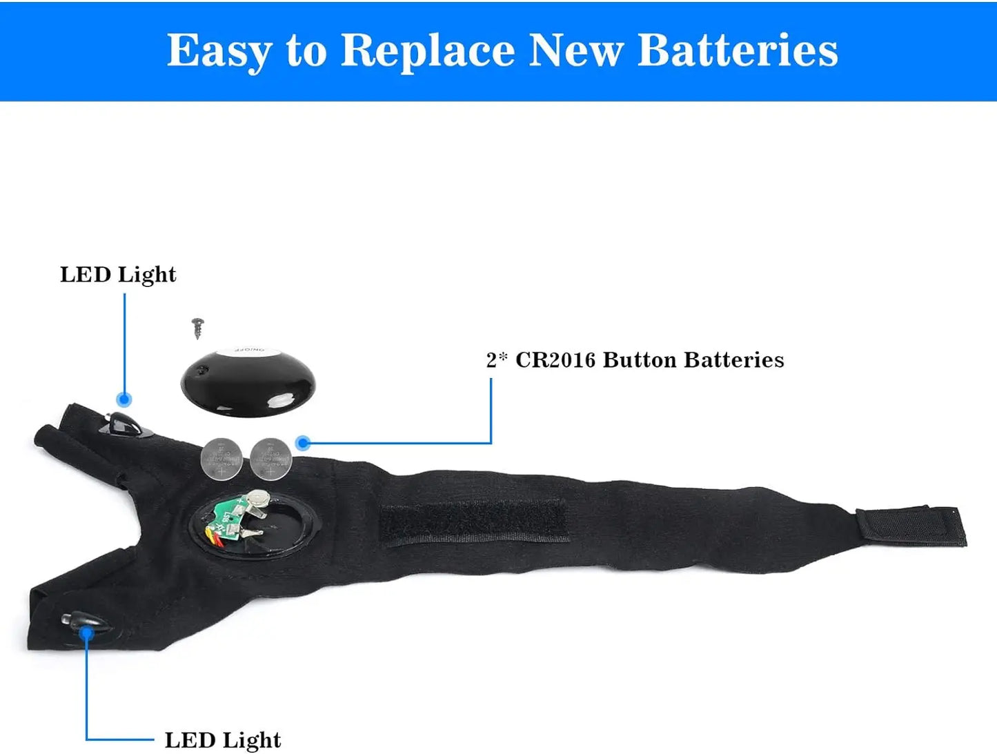 LED Half Finger Glove for Men Women Outdoor Waterproof Night Fishing