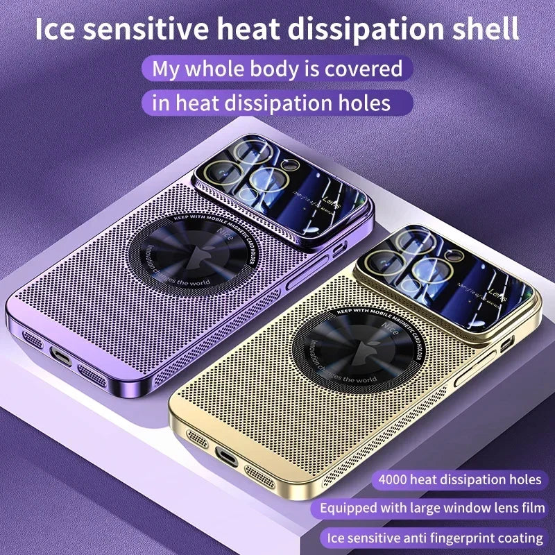 Heat Dissipation Magnetic Case For iPhone 13 11 12 14 15 Pro Max
