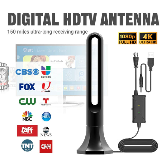 Indoor TV Antenna with Advanced Amplifier Technology 150 Mile Range