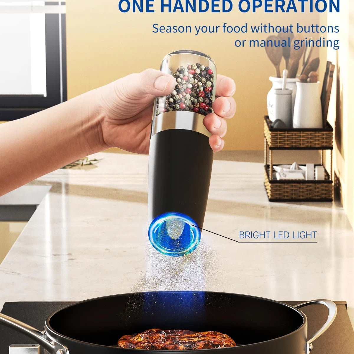 Automatic Gravity Electric Pepper Grinder Mill Spice Salt and Pepper