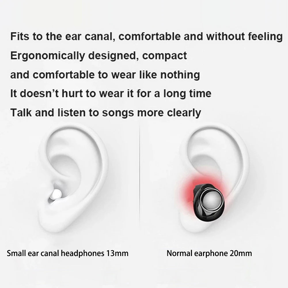 Invisible Earphones Mini Headphones Bluetooth TWS Wireless Touch