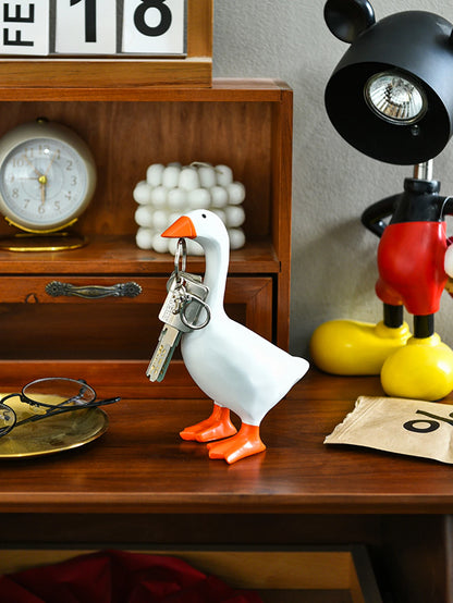 Resin Goose & Duck Desktop Sculpture with Key Holder