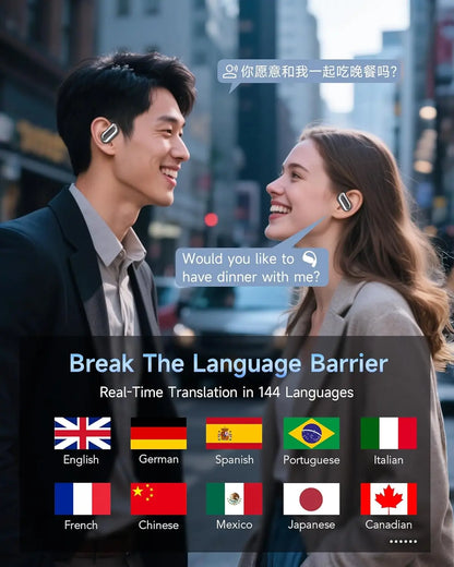 UYUXIO AI Language Translation Headphones with 144 Languages & Accents