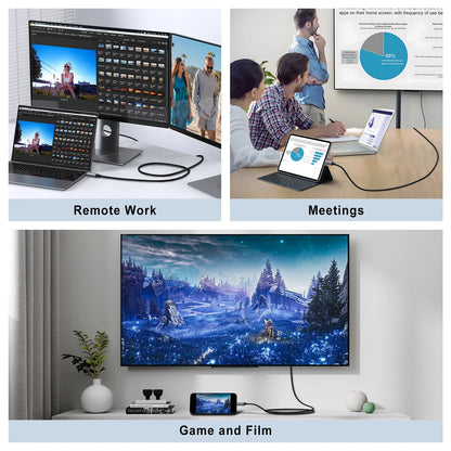 USB C to HDMI 4K Cable 60Hz or 30Hz Smartphone Type C to HDMI-Compatible HDTV