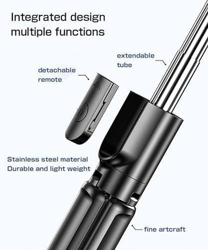 Bluetooth Wireless Selfie Stick Tripod Stand with Light Remote