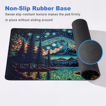HD Print Starry Night MousePad Non-Slip Rubber Large Laptop Computer