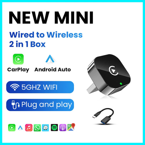 Carplay Wireless Adapter Android Auto 2in 1 Smart Dongle 2025 5G