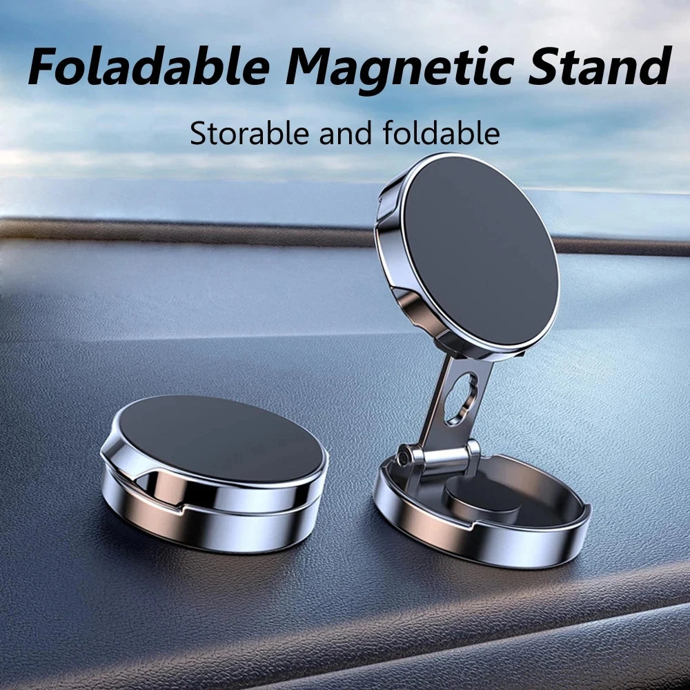 Round Folding Magnetic Car Holder 360 Degree Rotatable Mobile Phone