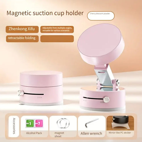 Adjustable Vacuum Suction Cup Magnetic Phone Holder Lazy