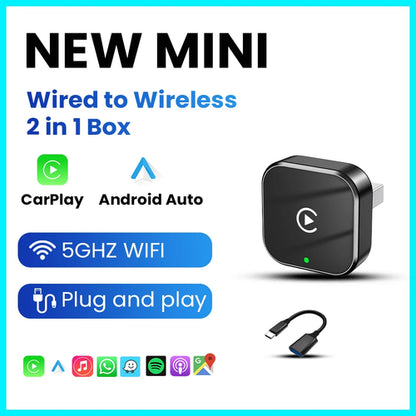 Carplay Wireless Adapter Android Auto 2in 1 Smart Dongle 2025 5G