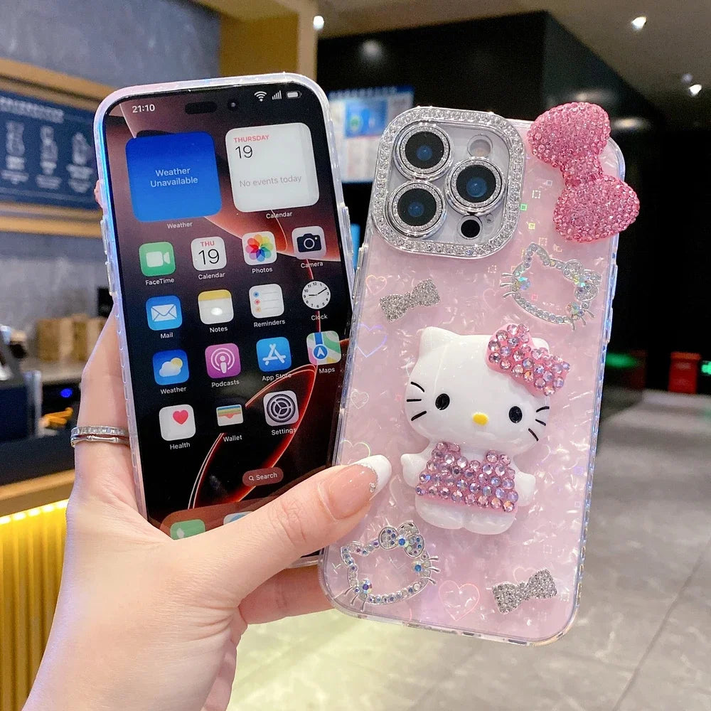 Phone Case For iPhone 17 16 15 14 13 12 Pro Max 3D Stereoscopic Cute