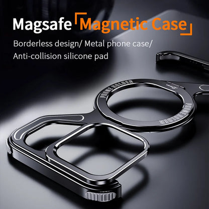 Metal Z Shape Magnetic MagSafe Stand Phone Case For iPhone 13 14 15 16